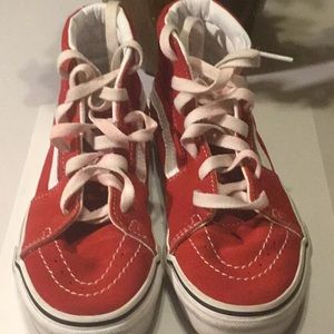 Girl size 1.5 red white vans high top